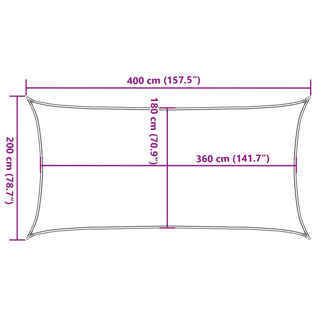 Sonnensegel 160 g/m² Braun 2x4 m HDPE