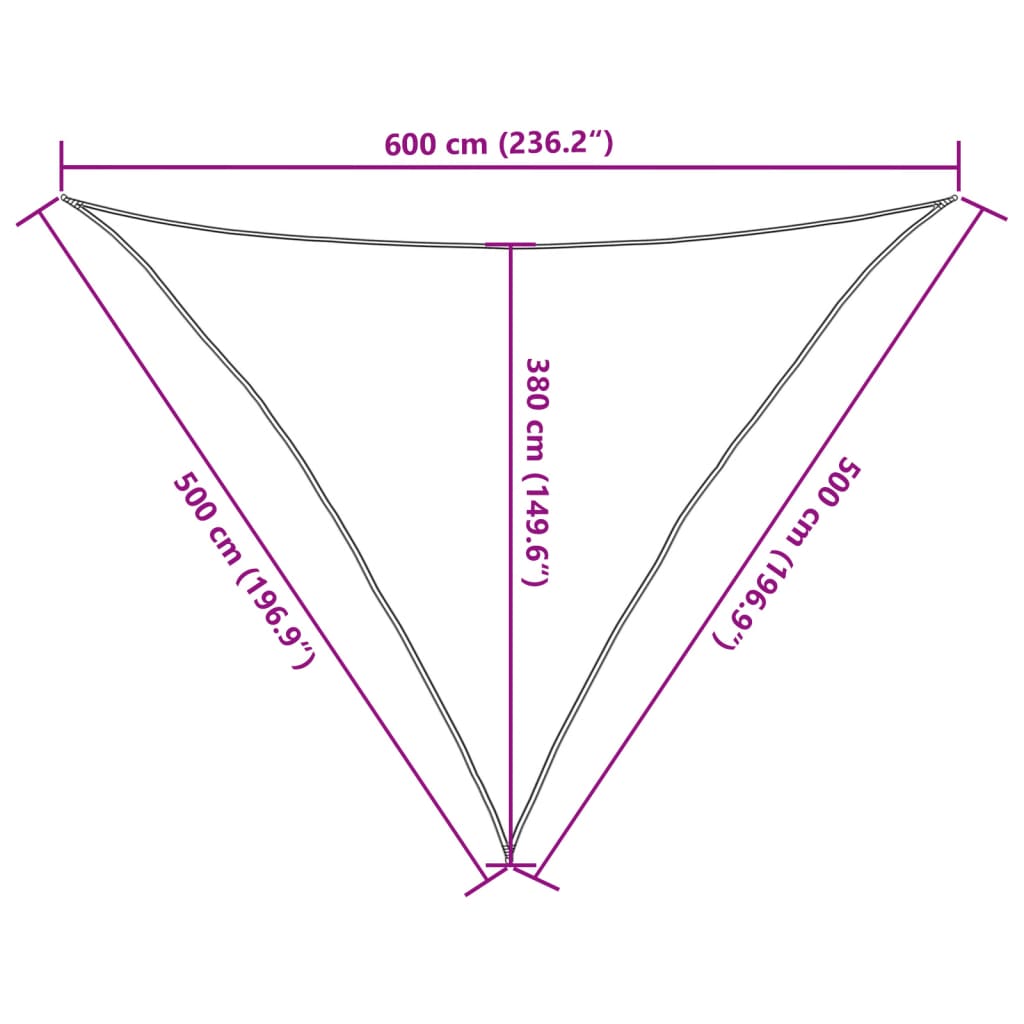 Sonnensegel 160 g/m² Braun 5x5x6 m HDPE