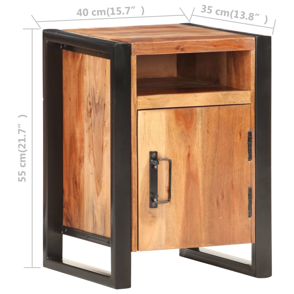 Nachttisch 40x35x55 cm Massivholz Akazie