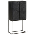 Sideboard Schwarz 60x30x120 cm Massivholz Akazie und Mango