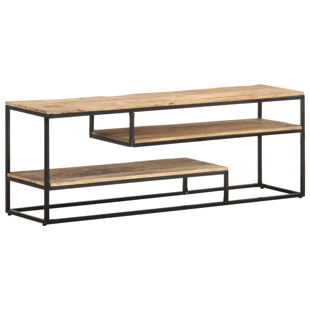 TV-Schrank 130x30x45 cm Raues Mangoholz