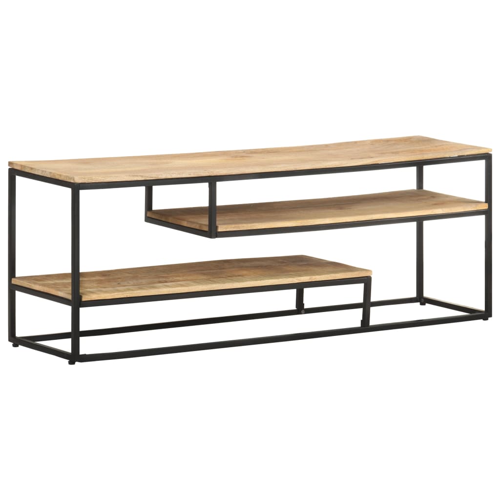 TV-Schrank 130x30x45 cm Raues Mangoholz