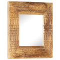 Handgeschnitzter Spiegel 50x50x2,5 cm Massivholz Mango