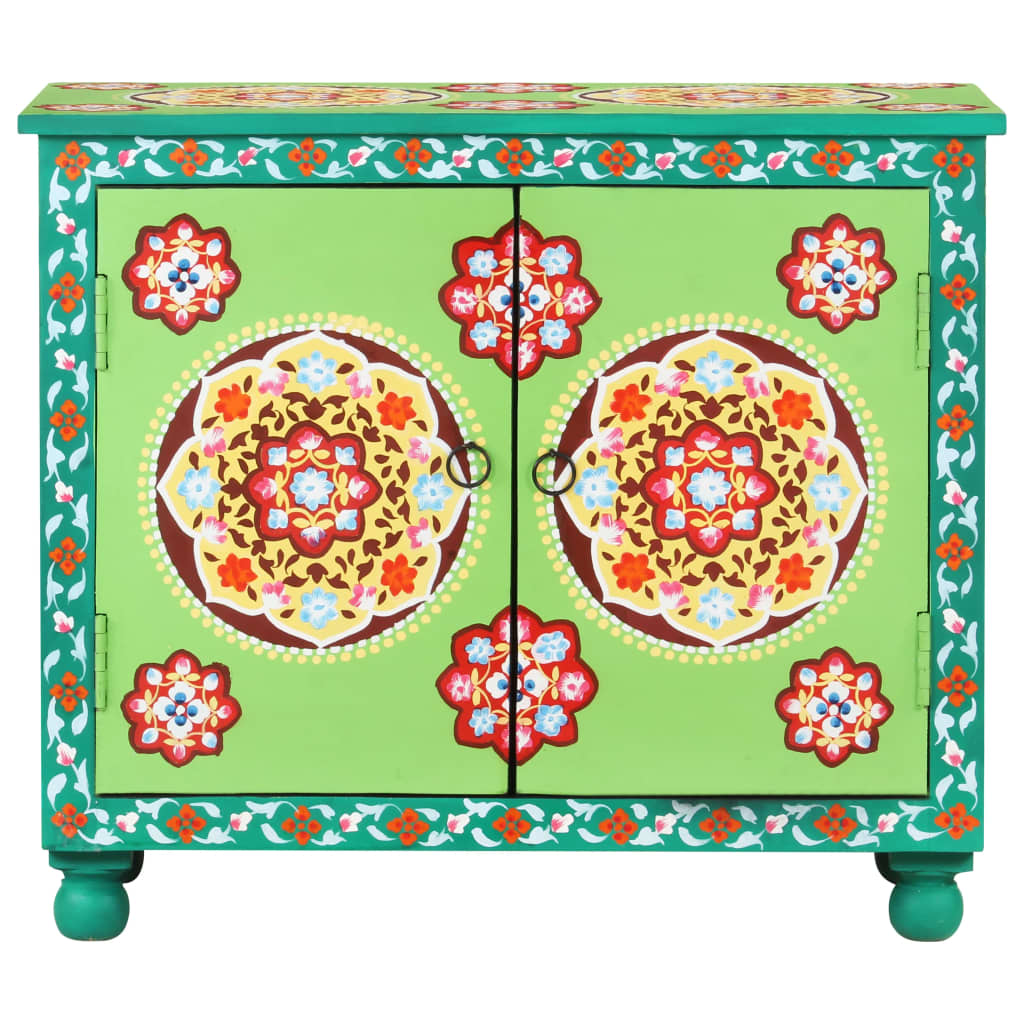 Sideboard Handbemalt Mehrfarbig 70x35x60 cm Mango Massivholz