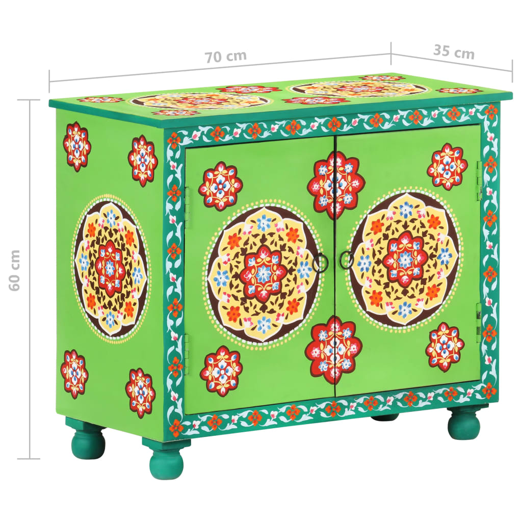 Sideboard Handbemalt Mehrfarbig 70x35x60 cm Mango Massivholz