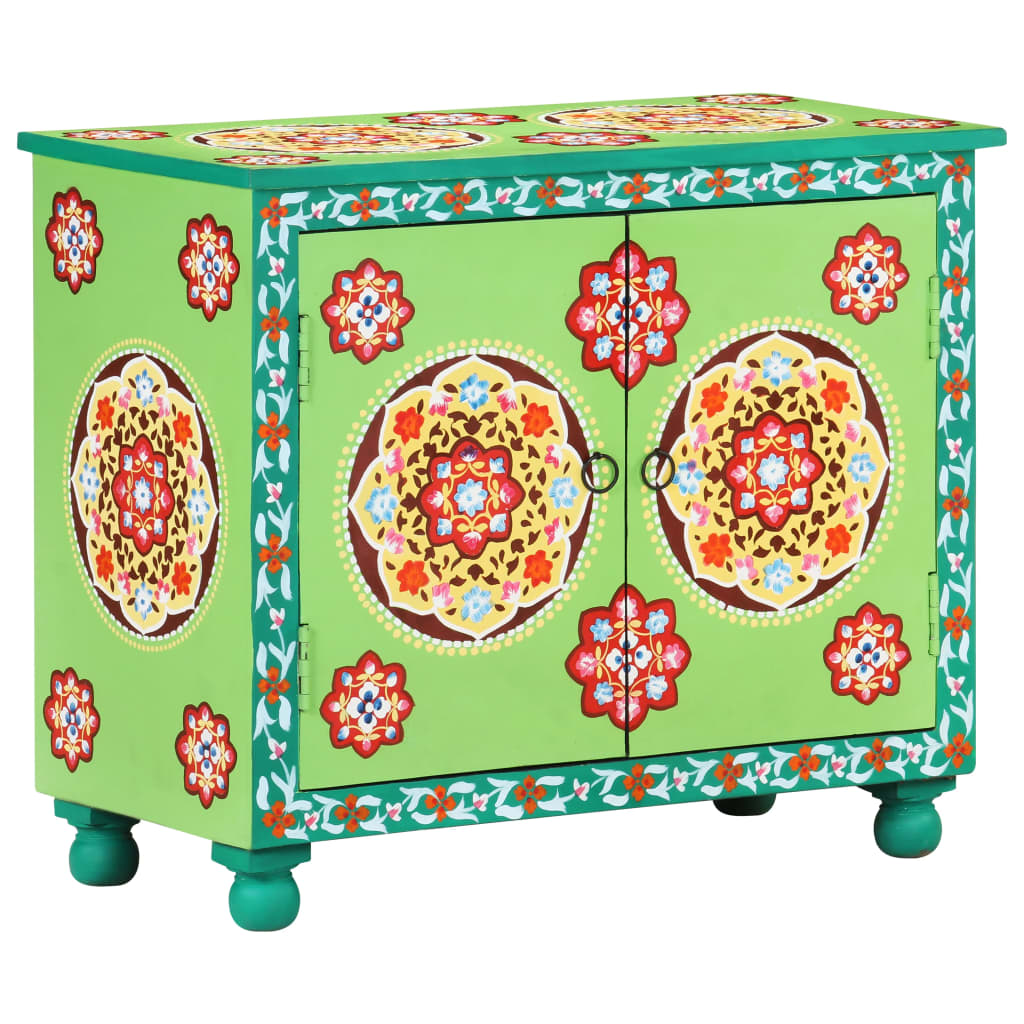Sideboard Handbemalt Mehrfarbig 70x35x60 cm Mango Massivholz