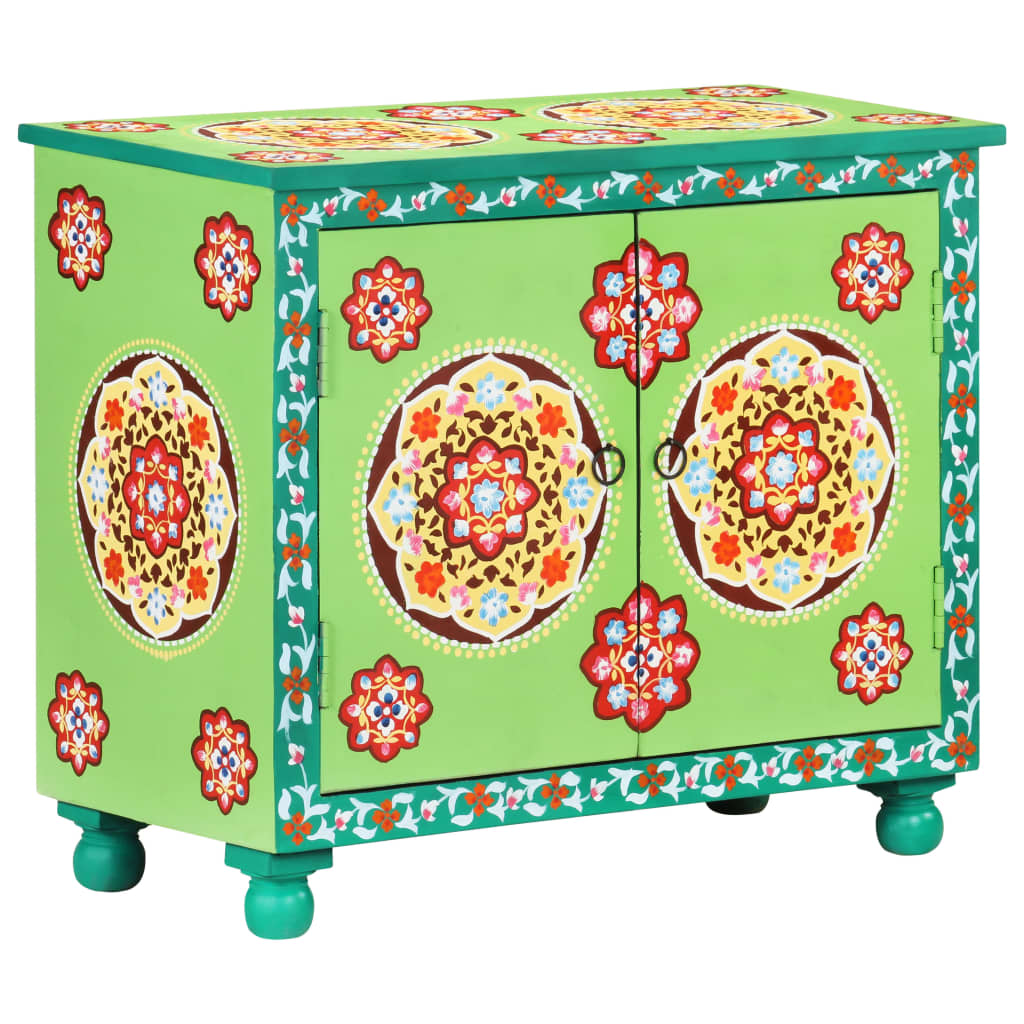 Sideboard Handbemalt Mehrfarbig 70x35x60 cm Mango Massivholz