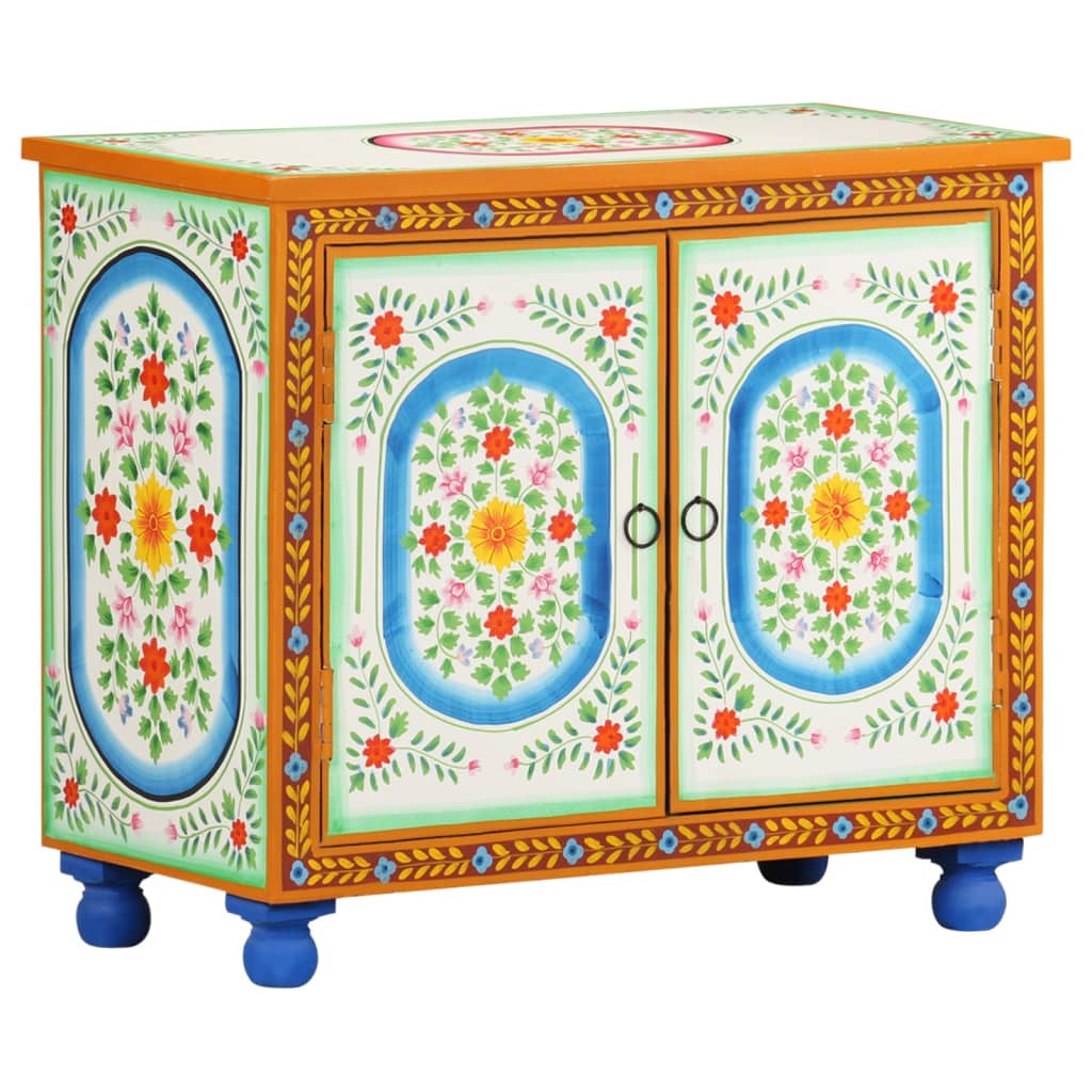 Sideboard Handbemalt 70x35x60 cm Mango Massivholz