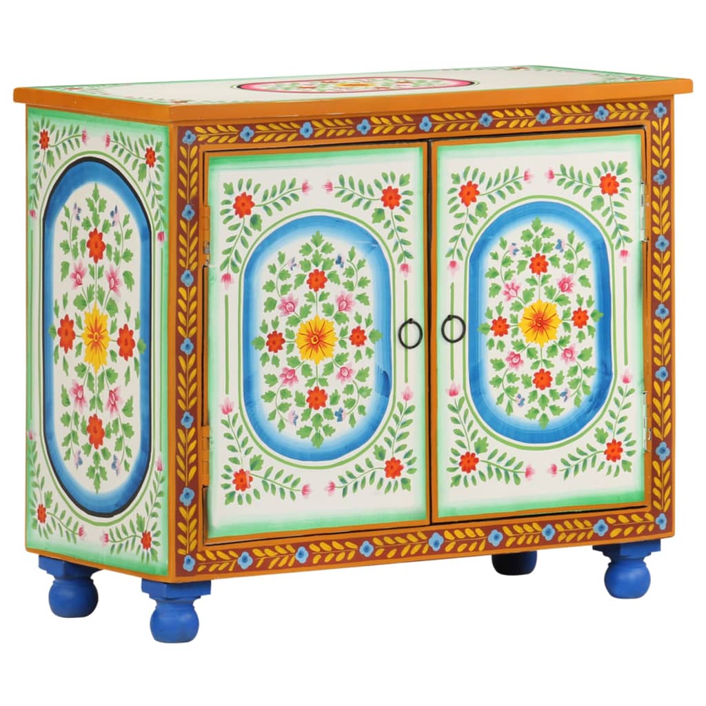Sideboard Handbemalt 70x35x60 cm Mango Massivholz