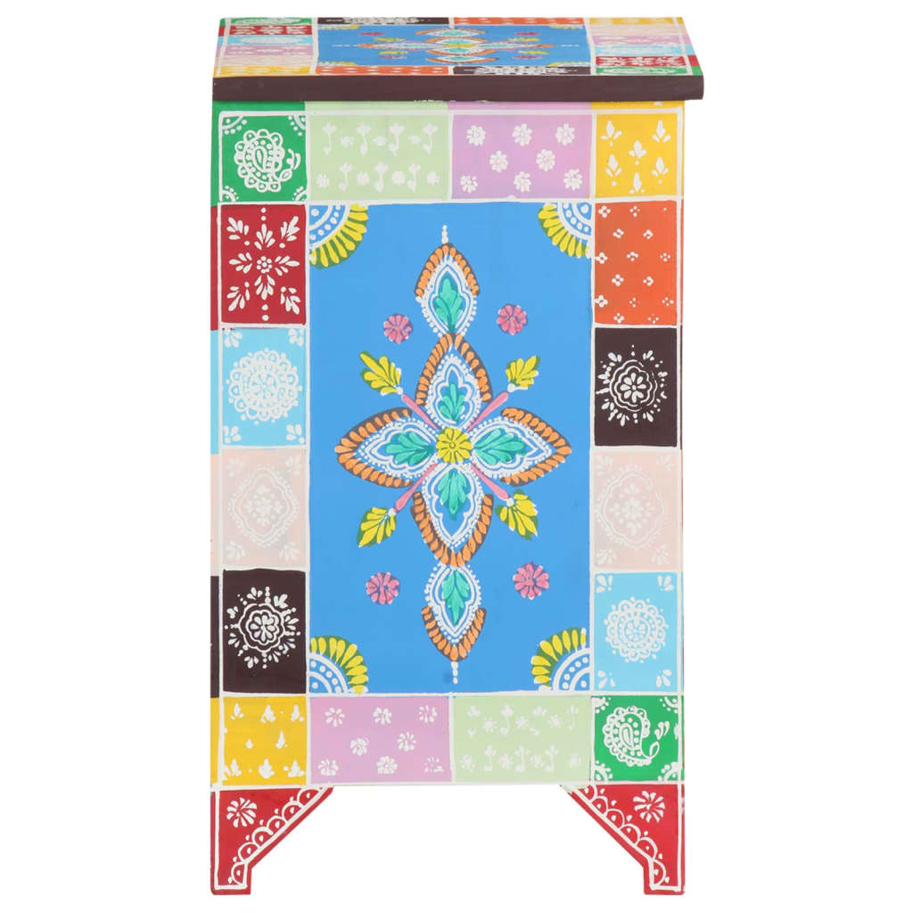 Nachttisch Handbemalt 40x30x50 cm Mango Massivholz