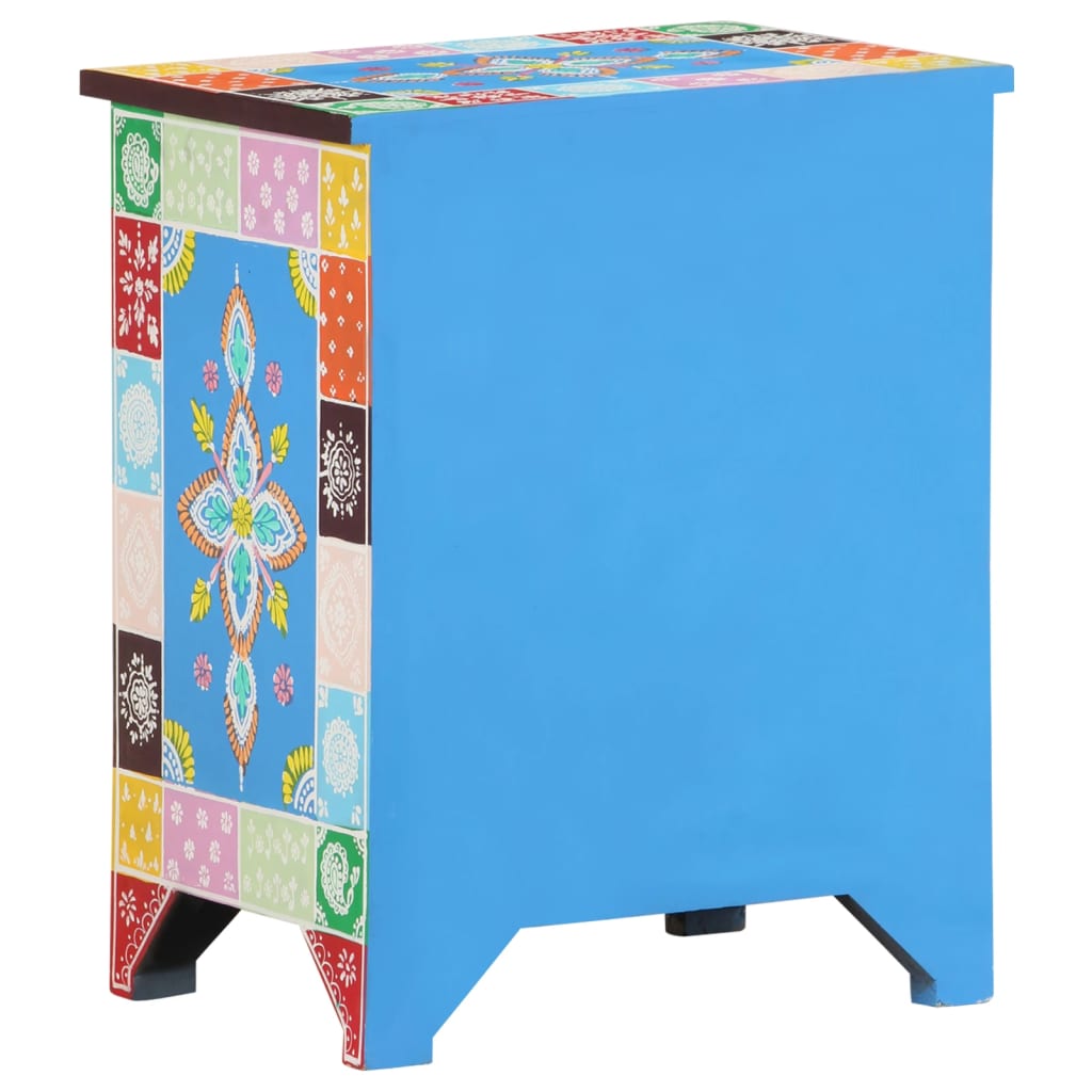 Nachttisch Handbemalt 40x30x50 cm Mango Massivholz