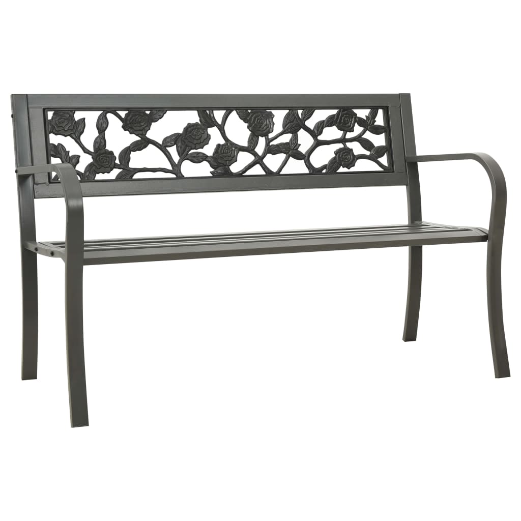 Gartenbank 125 cm Stahl Grau