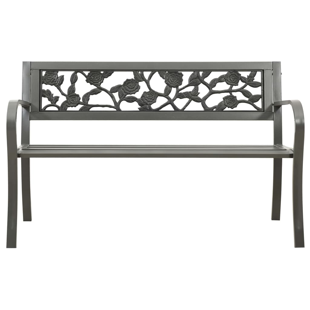 Gartenbank 125 cm Stahl Grau