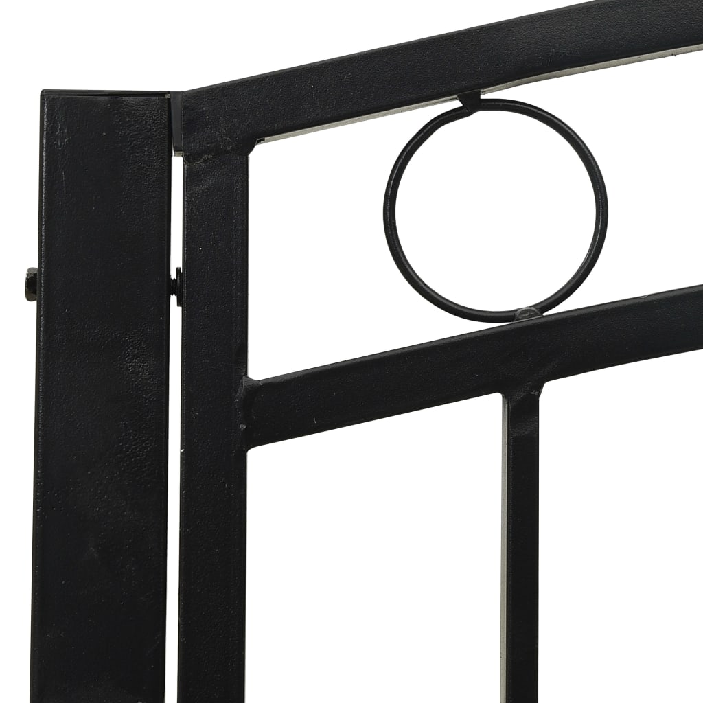 Gartenbank mit Tisch 125 cm Stahl Schwarz