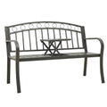 Gartenbank mit Tisch 125 cm Stahl Grau