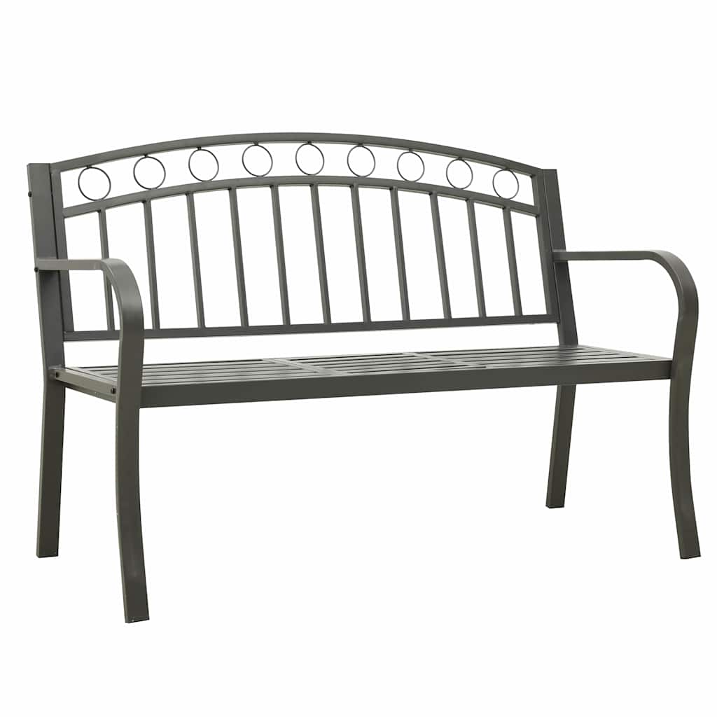 Gartenbank mit Tisch 125 cm Stahl Grau