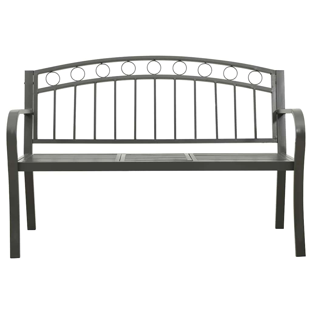 Gartenbank mit Tisch 125 cm Stahl Grau