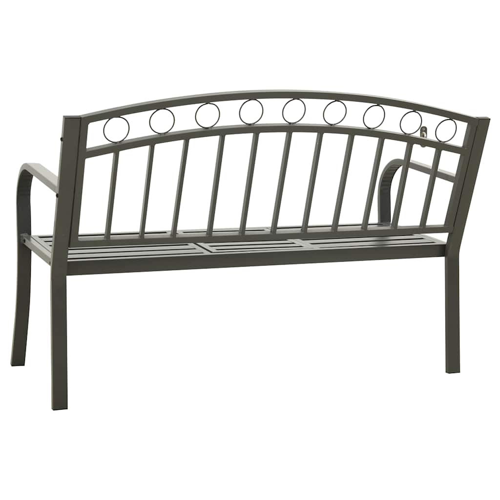 Gartenbank mit Tisch 125 cm Stahl Grau