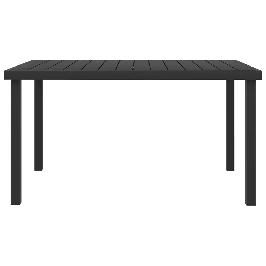 Gartentisch Schwarz 140x90x74 cm Aluminium und WPC