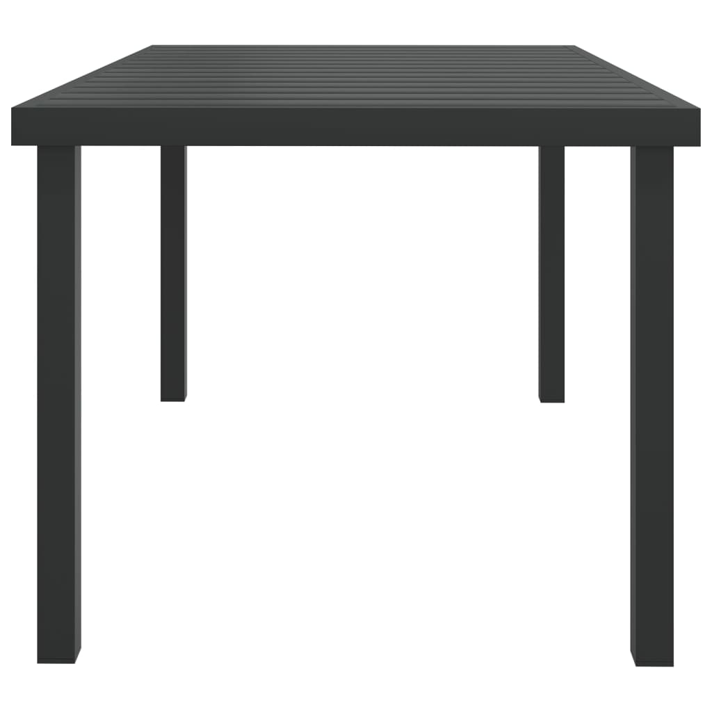 Gartentisch Schwarz 140x90x74 cm Aluminium und WPC
