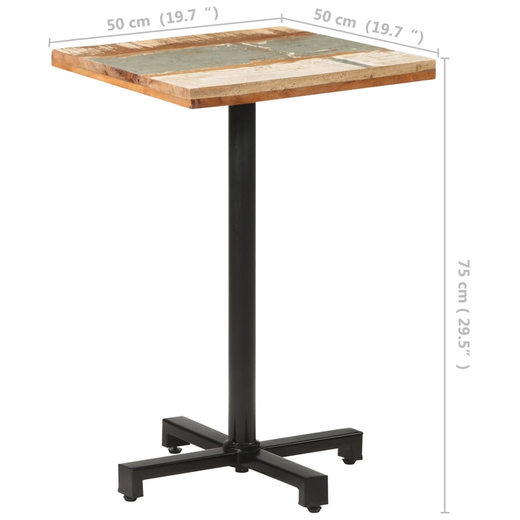 Bistrotisch Quadratisch 50x50x75 cm Altholz Massiv