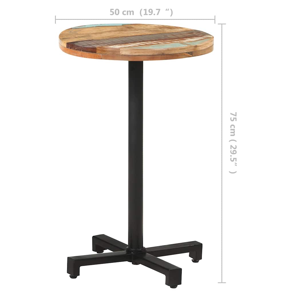 Bistrotisch Rund Ø50x75 cm Altholz Massiv