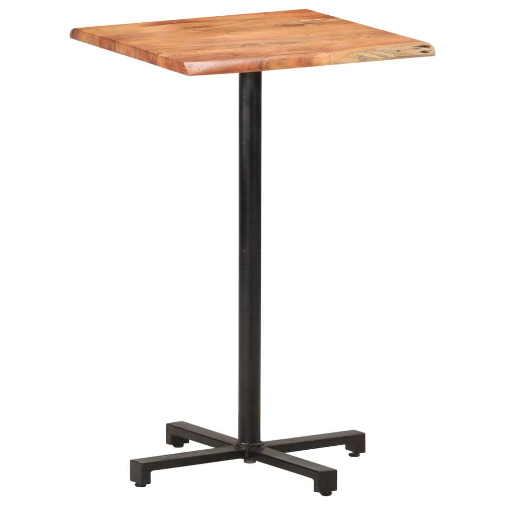 Bartisch mit Baumkanten 60x60x110 cm Akazie Massivholz