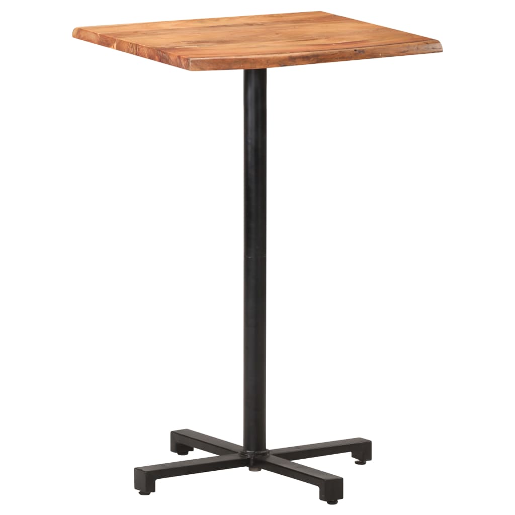 Bartisch mit Baumkanten 60x60x110 cm Akazie Massivholz