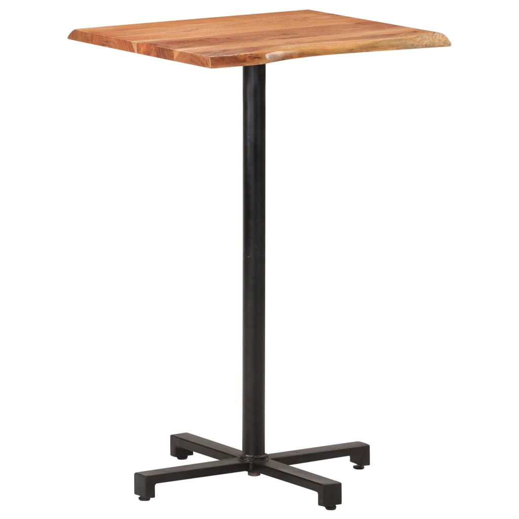 Bartisch mit Baumkanten 60x60x110 cm Akazie Massivholz