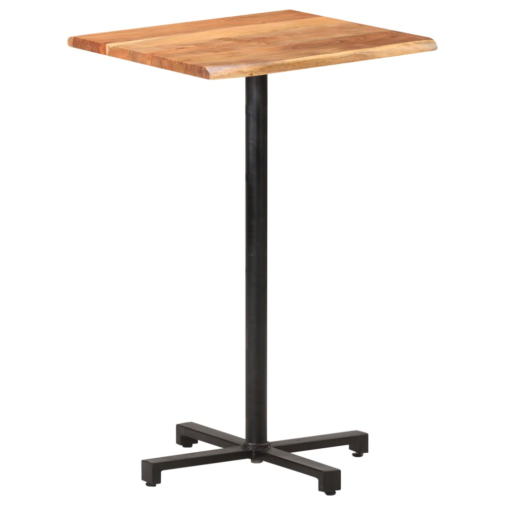 Bartisch mit Baumkanten 60x60x110 cm Akazie Massivholz