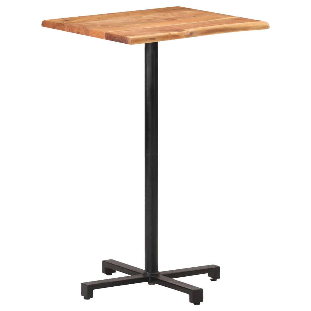 Bartisch mit Baumkanten 60x60x110 cm Akazie Massivholz