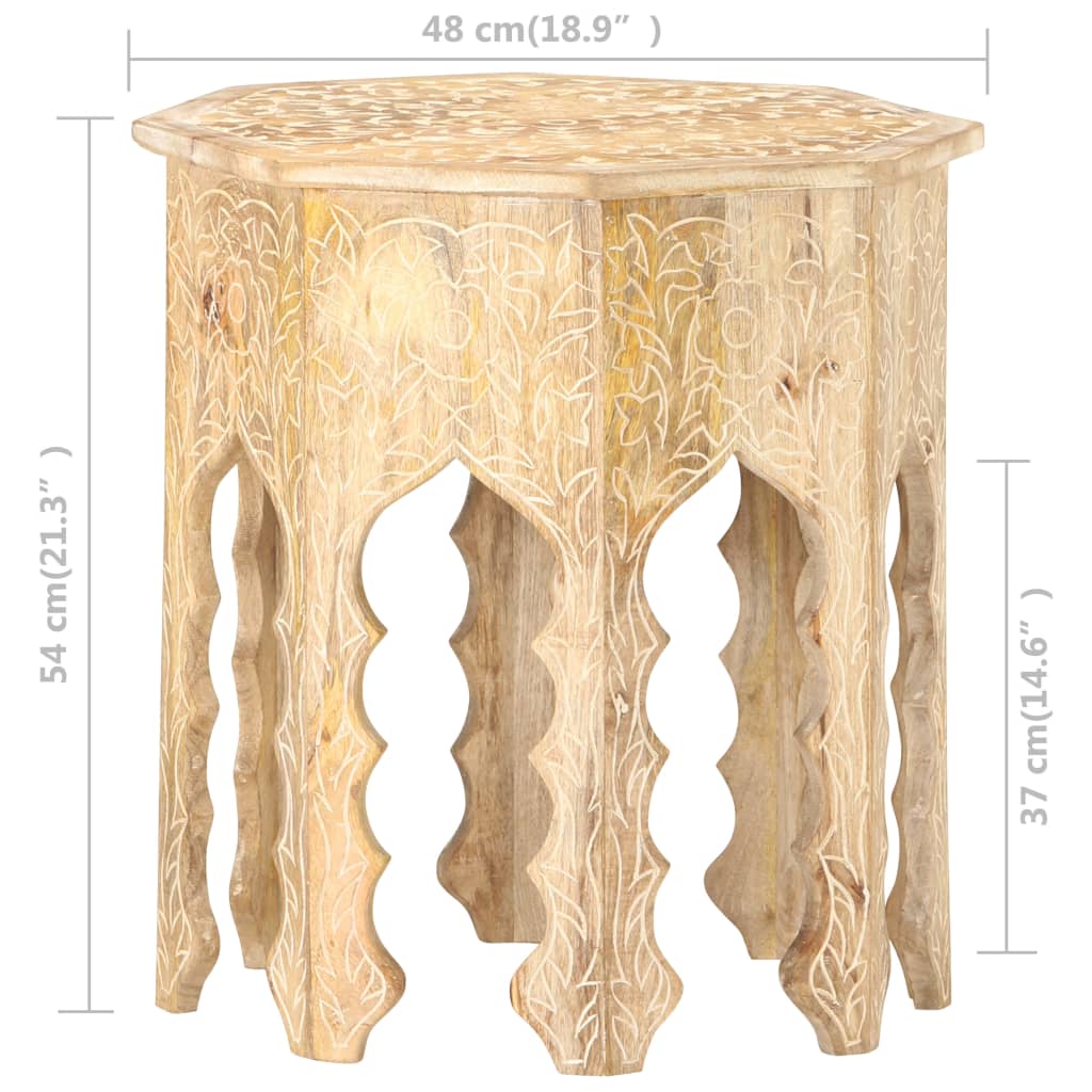 Beistelltisch Ø48 cm Massivholz Mango