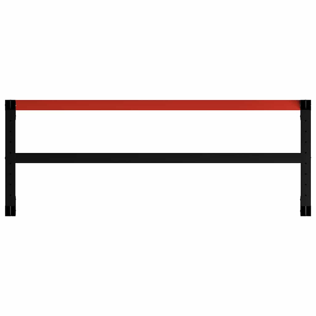 Werkbankgestell Metall 150x57x79 cm Schwarz und Rot