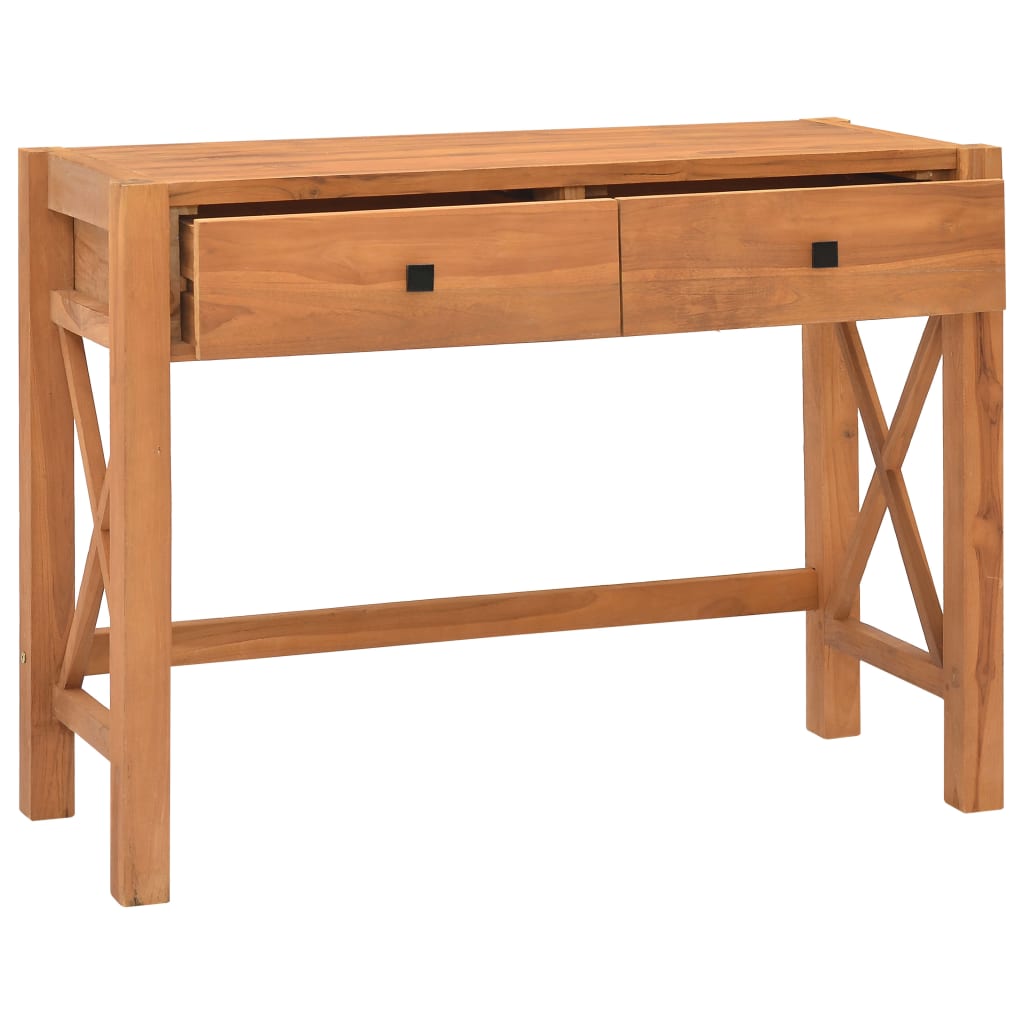 Schreibtisch mit 2 Schubladen 100x40x75 cm Teakholz