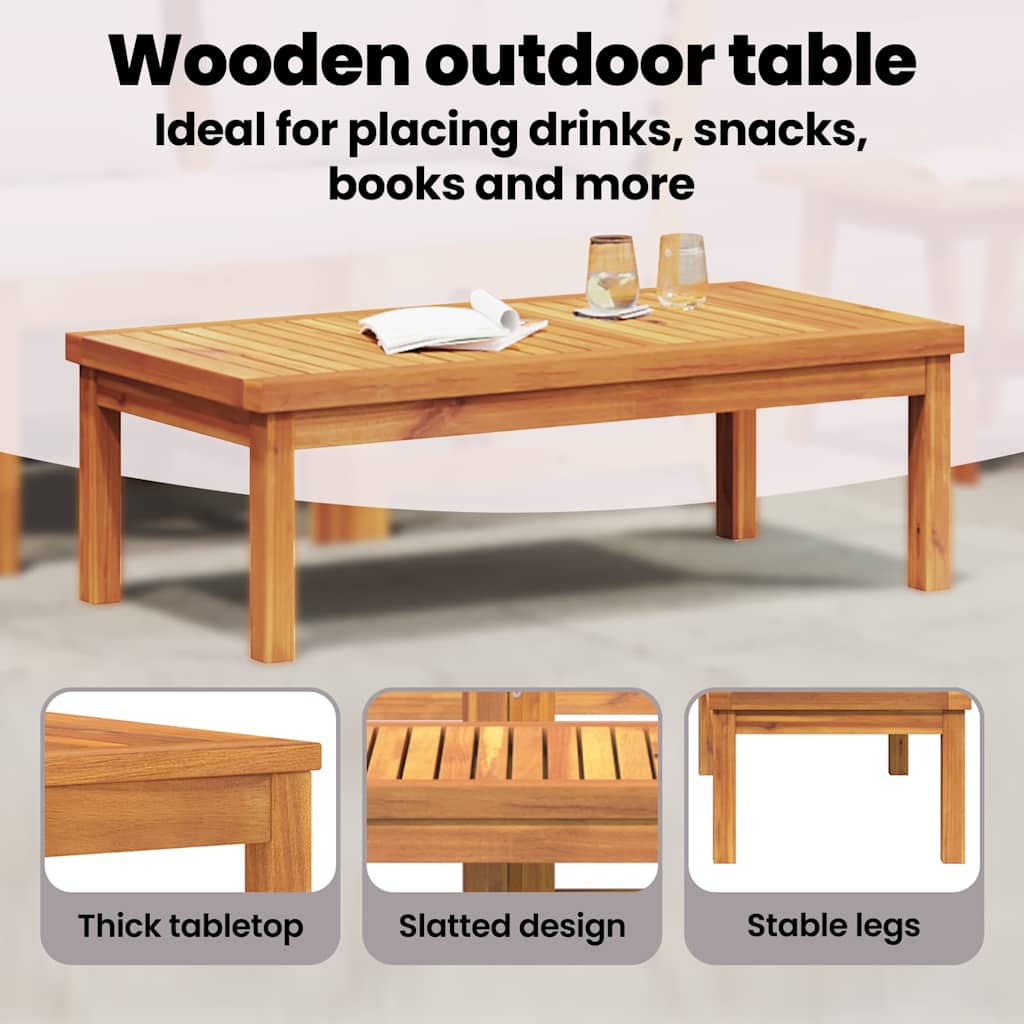 3-tlg. Garten-Lounge-Set mit Creme Kissen Akazie Massivholz
