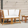 Modular-Ecksofa mit Cremeweißen Kissen Akazie Massivholz