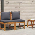 Modular-Mittelsofa mit Dunkelgrauen Kissen Akazie Massivholz