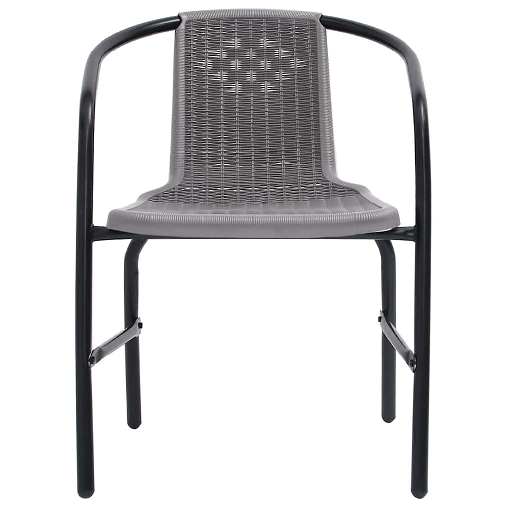 Gartenstühle 2 Stk. Kunststoff Rattan-Optik und Stahl 110 kg