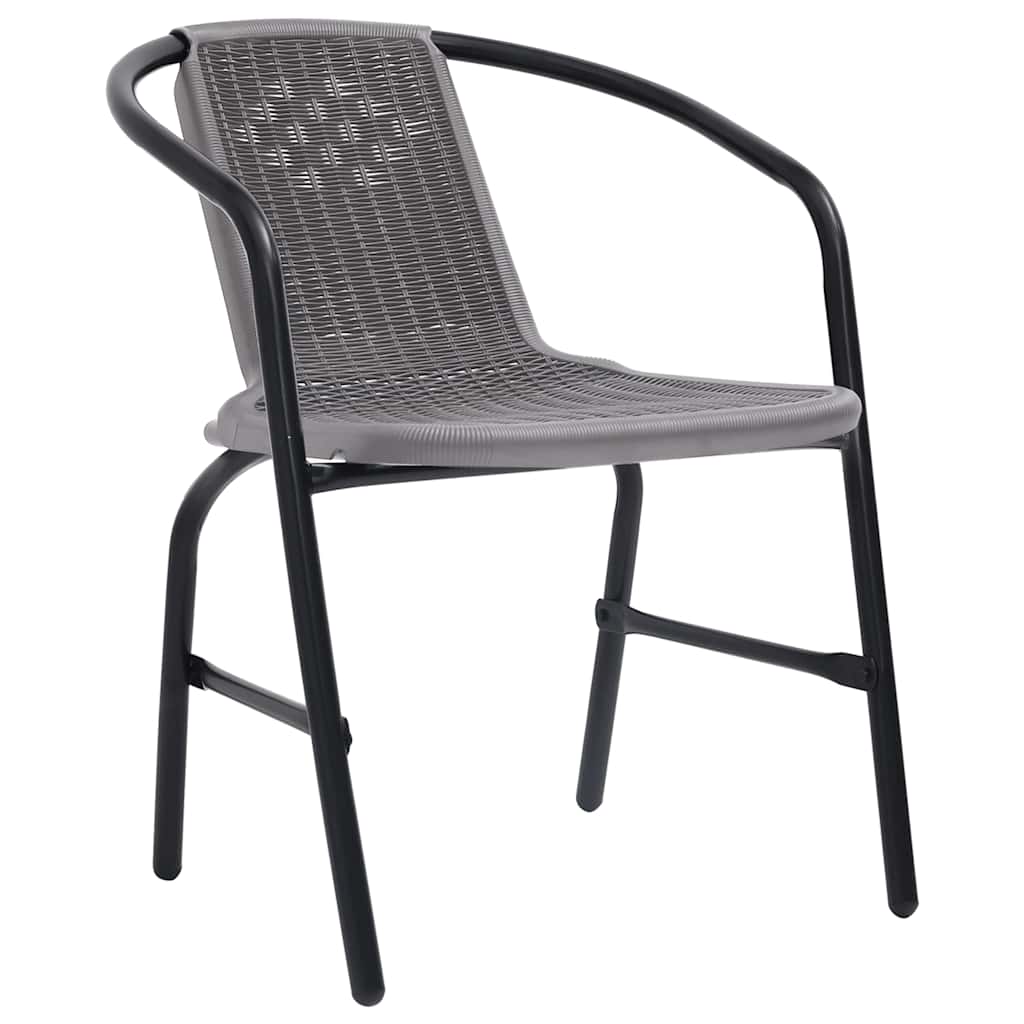 Gartenstühle 4 Stk. Kunststoff Rattan-Optik und Stahl 110 kg