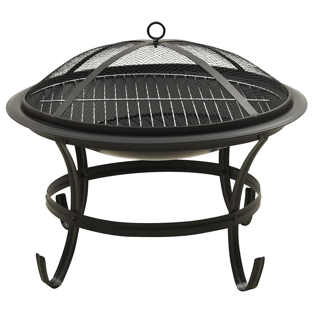 2-in-1 Feuerschale und Grill mit Schürhaken 56x56x49 cm Stahl