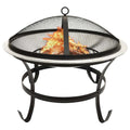 2in1 Feuerschale und Grill mit Schürhaken 56x56x49 cm Edelstahl