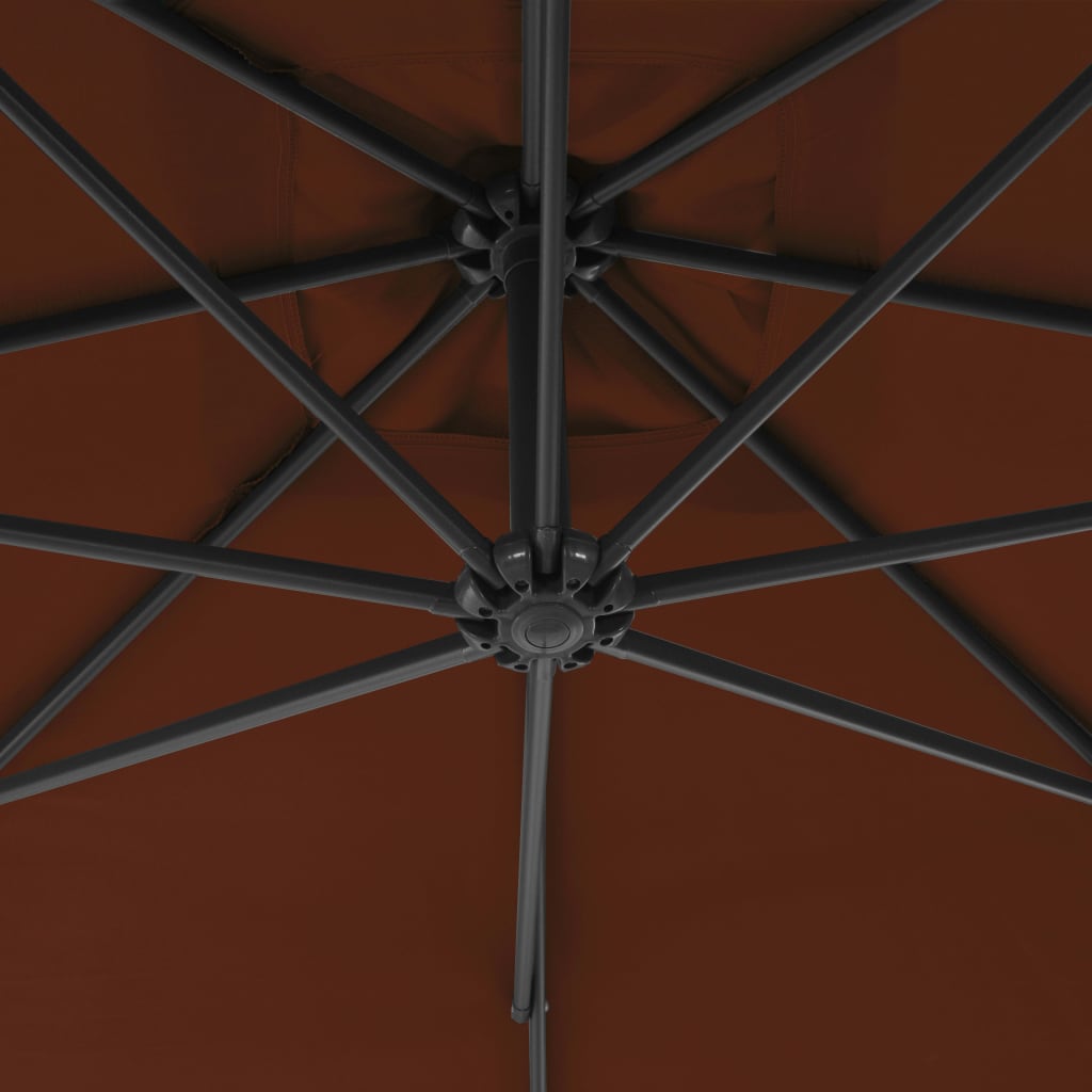 Ampelschirm mit Stahl-Mast 300 cm Terrakotta