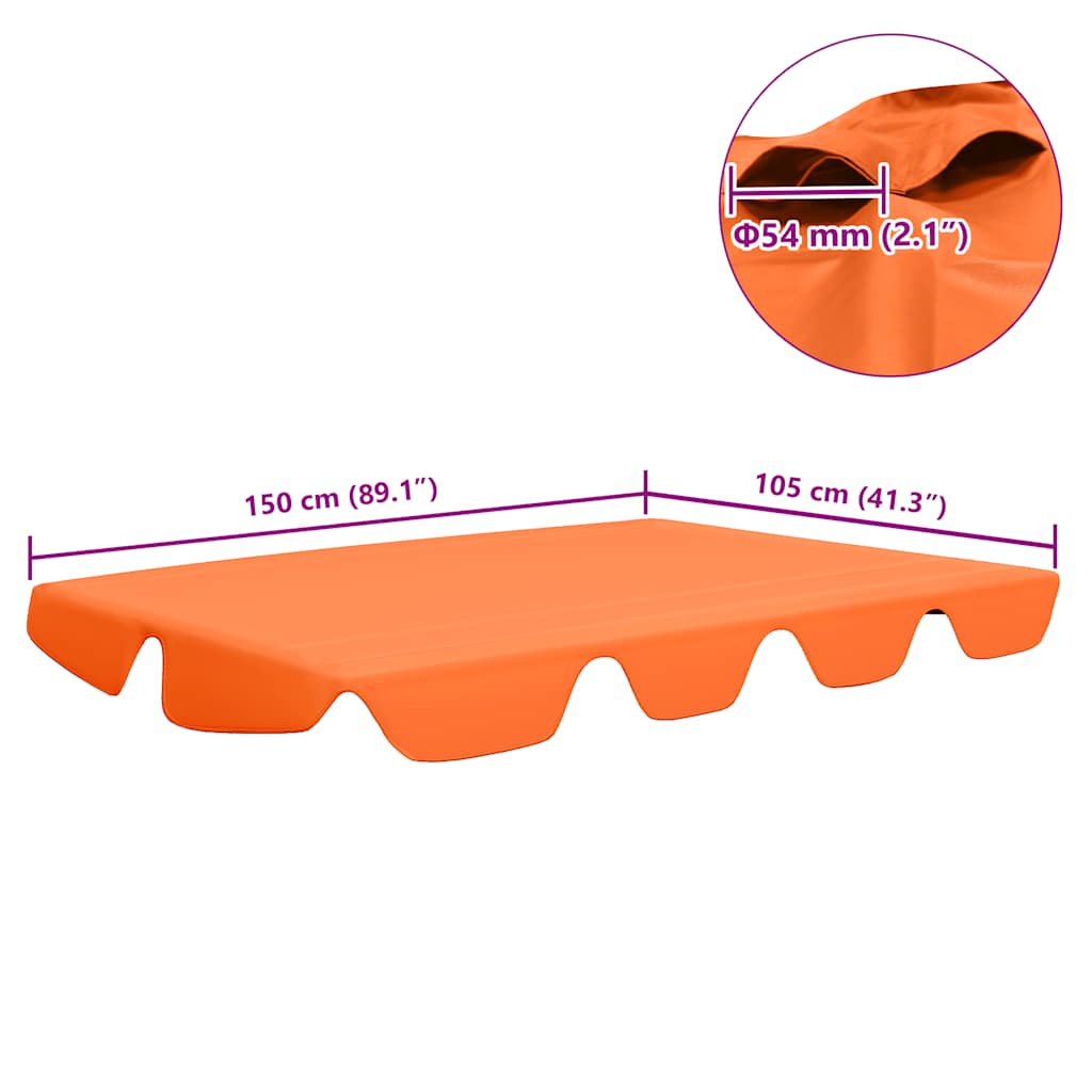 Ersatzdach für Hollywoodschaukel Orange 150/130x105/70 cm