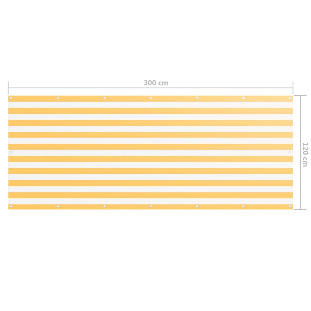 Balkon-Sichtschutz Weiß und Gelb 120x300 cm Oxford-Gewebe