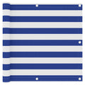 Balkon-Sichtschutz Weiß und Blau 90x600 cm Oxford-Gewebe
