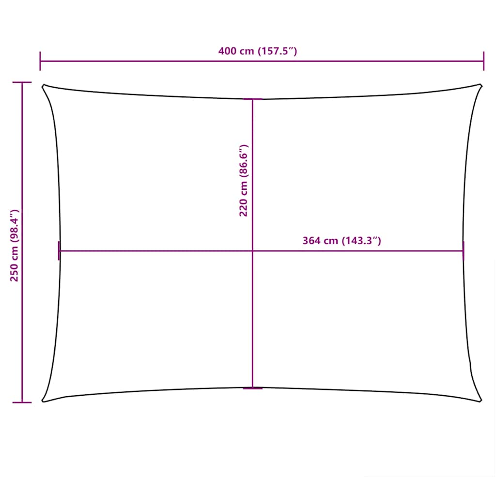 Sonnensegel Oxford-Gewebe Rechteckig 2,5x4 m Anthrazit