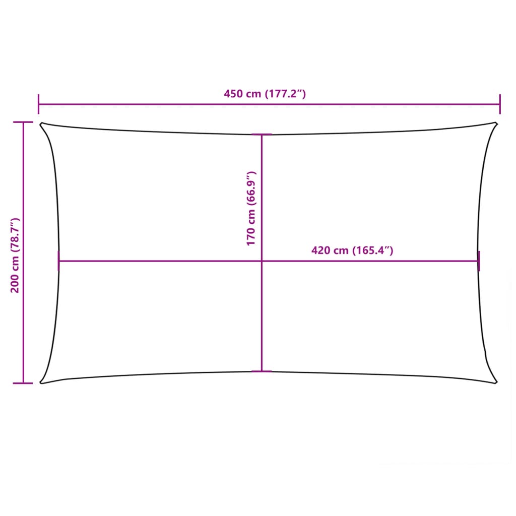 Sonnensegel Oxford-Gewebe Rechteckig 2x4,5 m Creme