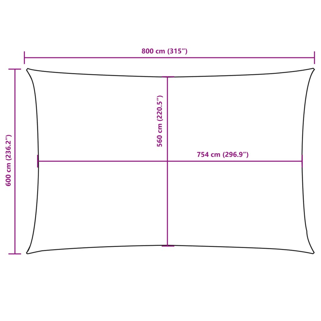 Sonnensegel Oxford-Gewebe Rechteckig 6x8 m Terrakotta-Rot