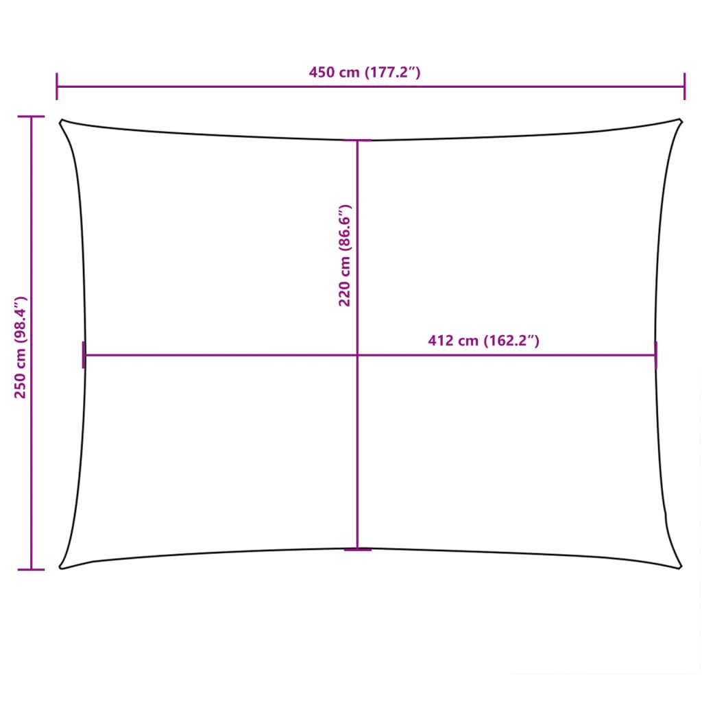 Sonnensegel Oxford-Gewebe Rechteckig 2,5x4,5 m Taupe