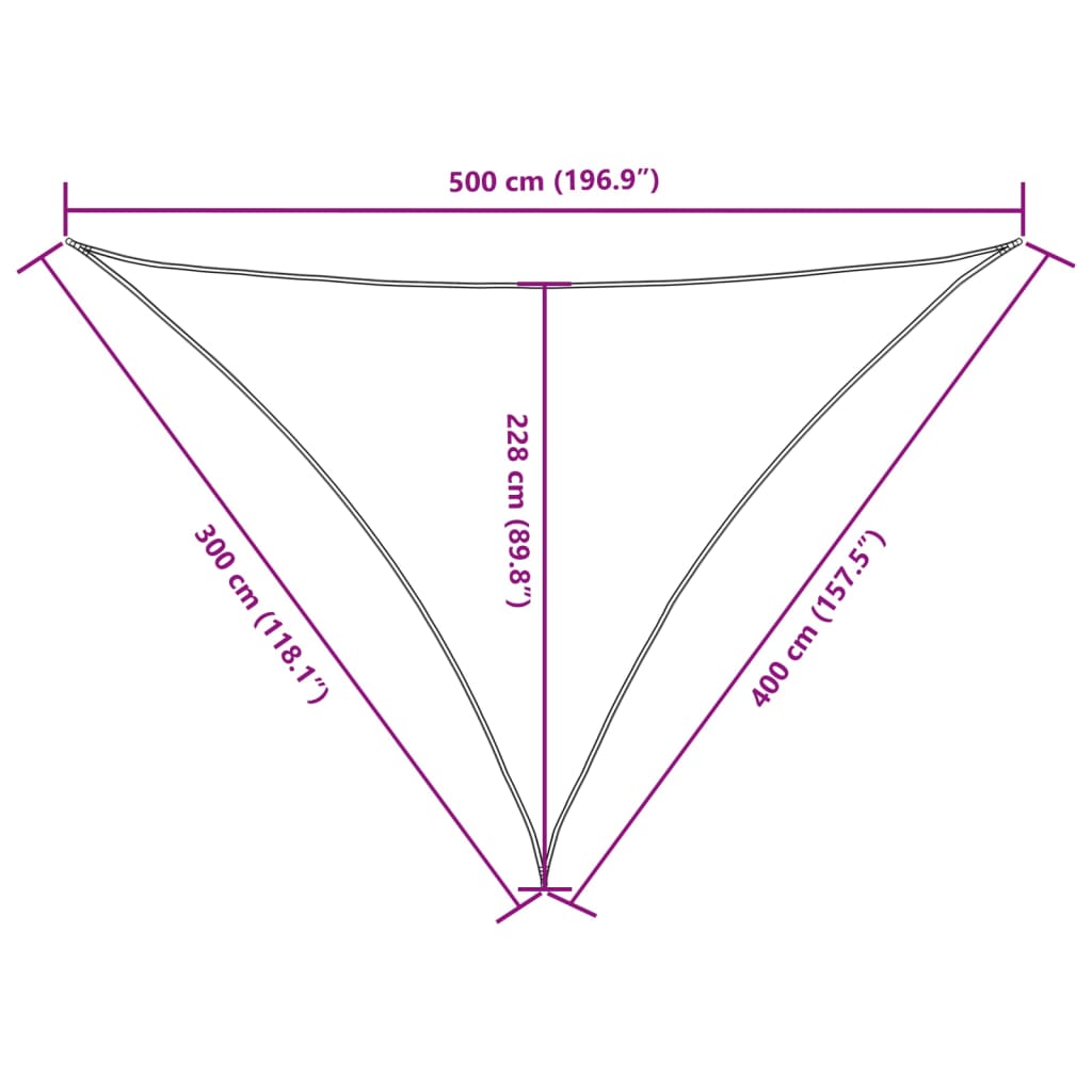 Sonnensegel Oxford-Gewebe Dreieckig 3x4x5 m Taupe